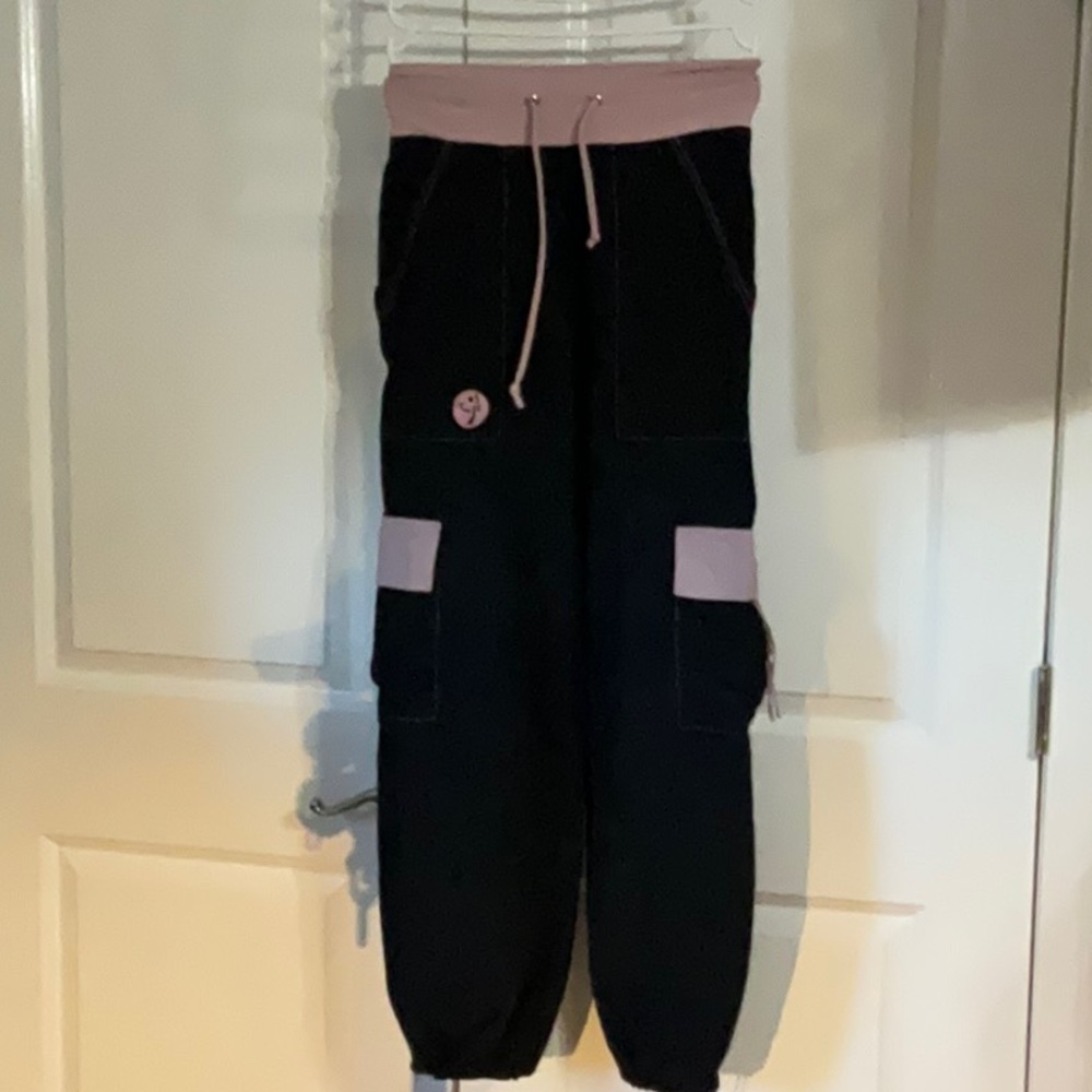 Women’s Black and Pink Cargo Pants